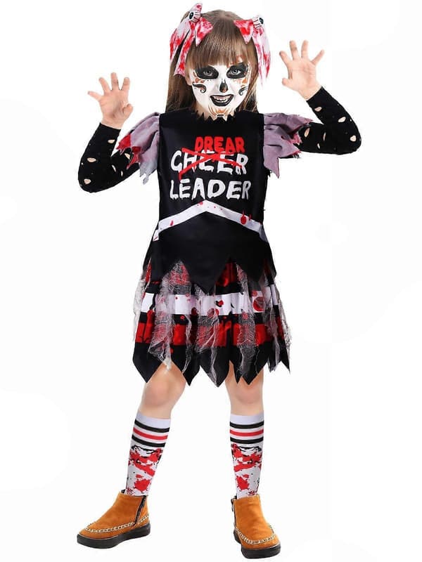 Sort blodplettet kostume til Halloween-gys og maskeradefester Black Single Clothes 130