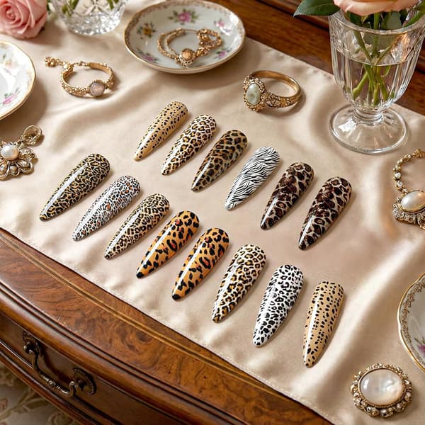 10 Rolls Nail Foil Transfer Decals Leopard Snake