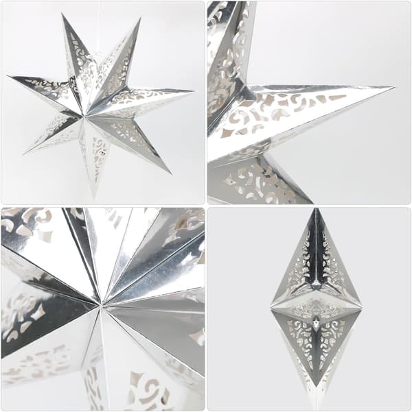 Papirstjerne, juledekoration A8 sort Silver