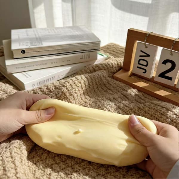 Ostblock Fidget Toy – Simulerad Mat – för Ångest & Avkoppling Light Yellow