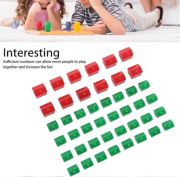 Hotel Game Replacement, Plastic Hotel Houses Monopoly Hotel Pieces Complementary Accessories