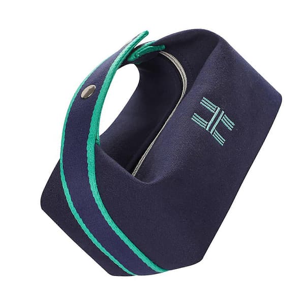 Portable Makeup Waterproof Soft Canvas Large Capacity Cosmetic Bag with Handle for Blue
