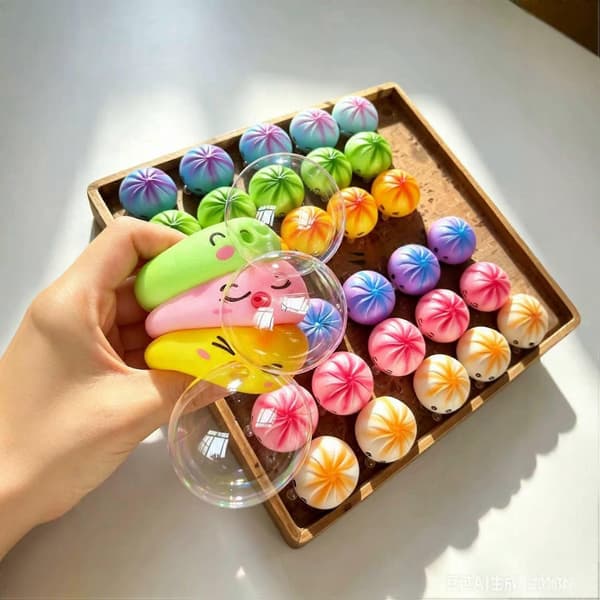 Regnbuegradient Bolle Squishy Legetøj, Pop Boble Klemme Fidget Legetøj Stresslindring Angstudløsning Håndsensorisk Legetøj yellow K2