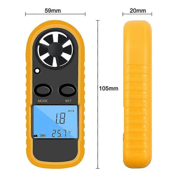 Gm816 Digital Anemometer Vindhastighetsmätare Lcd Handhållen Luftflöde