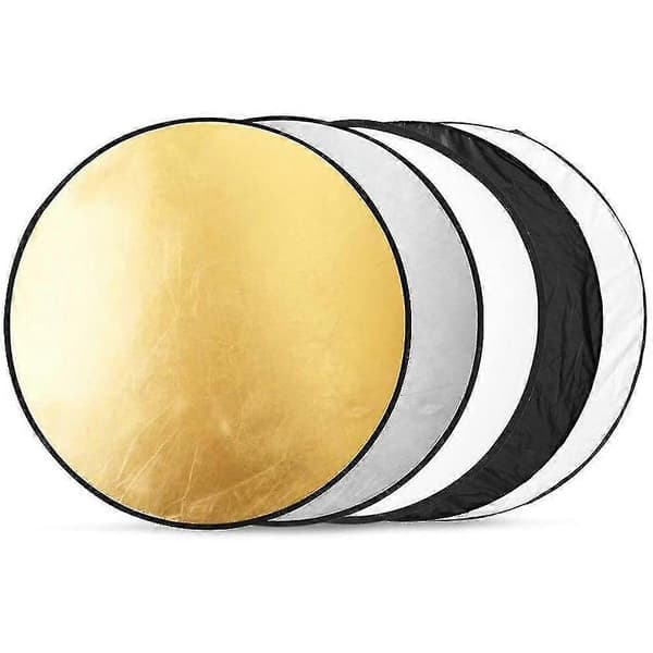 5 i 1 Lysreflektor (60 cm) Reflektor Fotografi Bærbar Foldbar Til Kamera Reflektor Studio Lys Diffuser