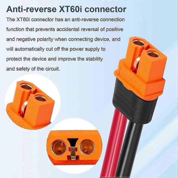Solcelle til XT60i-kabel 12AWG 6 meter - XT60i-F skjøteledning for solcellepanel til bærbar kraftstasjon og solcellegeneratoradapter