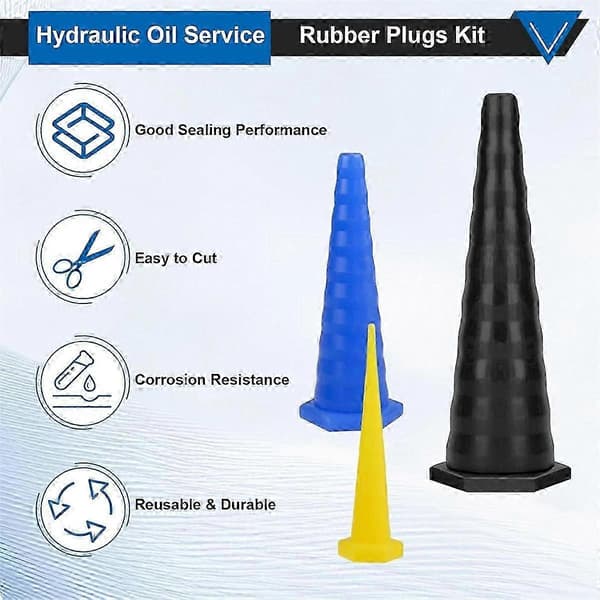 38 st Hydrauliska Oljeservice Gummipluggar, Universell Droppsäker Slangpluggssats Hydraulslangpluggar_i*