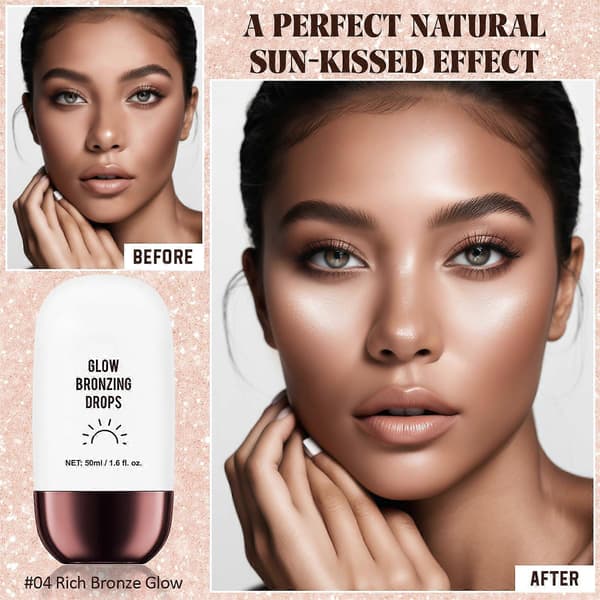 Bronzing serum, can be layered directly for a natural glow, suitable for both face and body. 2