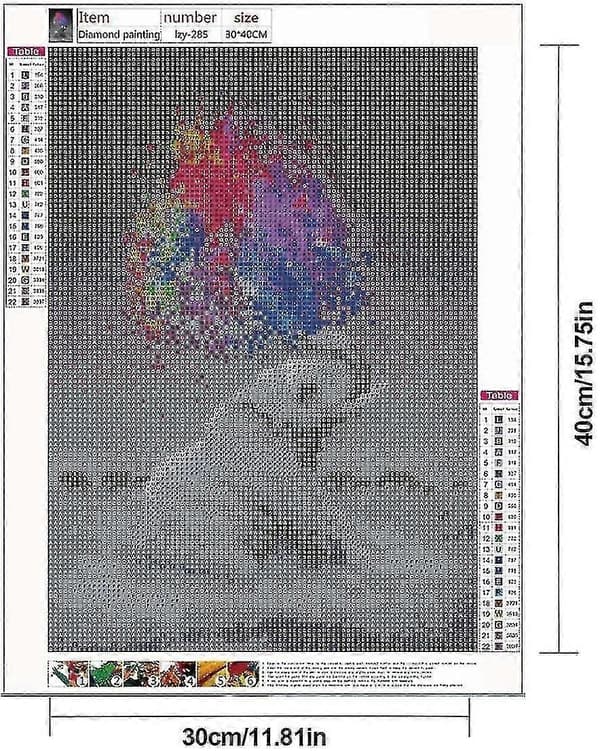 35 * 25 cm Diamantmålarduk Elefanten