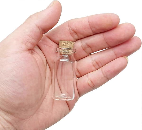 10 ml glasflaskor med korkpropp, mini transparenta glasflaskor 24 st.
