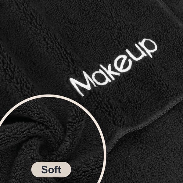 Makeupfjernerklude 5-pak Ultramyge genanvendelige mikrofiber ansigtsklude til skånsom rensning Sort