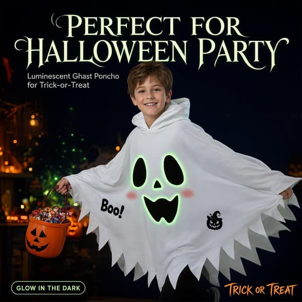 Halloweenkostym ande, ljuscape spöke S – 110 cm
