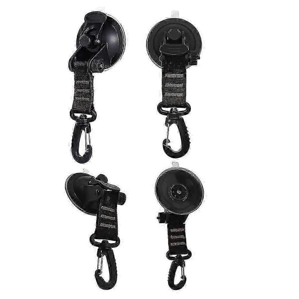 Heavy-duty Suction Cups with Hooks - 4-pack for Car Camping and Tarps