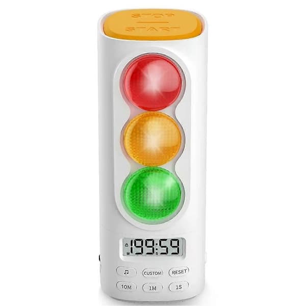 Visuel Timer til Børn Trafiklys Lyd Digital LCD Display Timer til Klasseværelse Hjem Køkken Nedtælling Visuel Timer Valkoinen