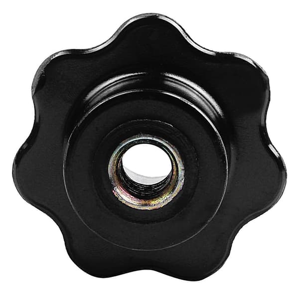 10 stk. sorte stjernegreb, indvendigt gevind diameter 8mm, hoveddiameter 40mm Silver& black