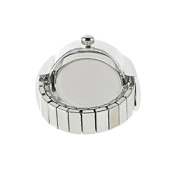 Dame Ringur Teleskopisk og Elastisk Urrem Mini Quartz Fingerring Ur Mode Pink