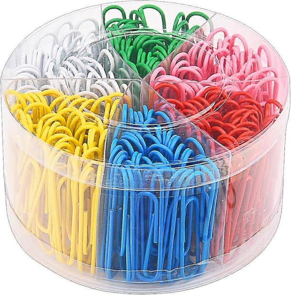 300 store farvede papirclips, 2