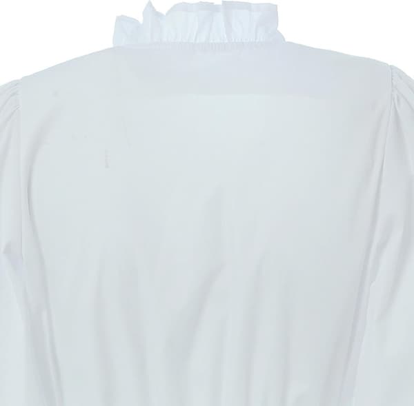 Generisk Dirndl-blus med överdimensionerad V-ringning, vingärmar och spets Vit XL