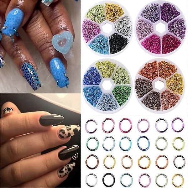 Nagelpiercing Dangle Naglar Ringar Smycken DIY Nagelkonst Dekor Dangle Nagelkonst