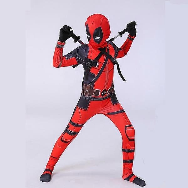 Halloween Cosplay Deadpool heldragt til børn og voksne Suit with Backpack 130 yards