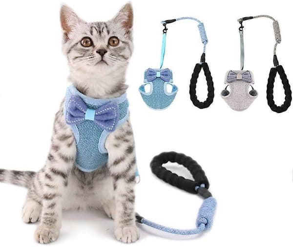 2-pack Cat Harness with Leash, Escape Proof, Adjustable Kitten Walking Jacket, Soft and Breathable Pet Vest