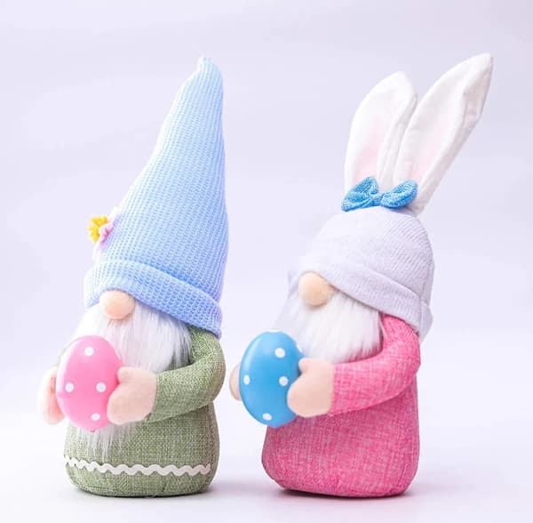 Easter Decorations Gnomes, Easter Bunny Dolls Handmade Easter for Kids Home Party Decoration, Easter Gnome Plush Doll Decorations (2 pcs)