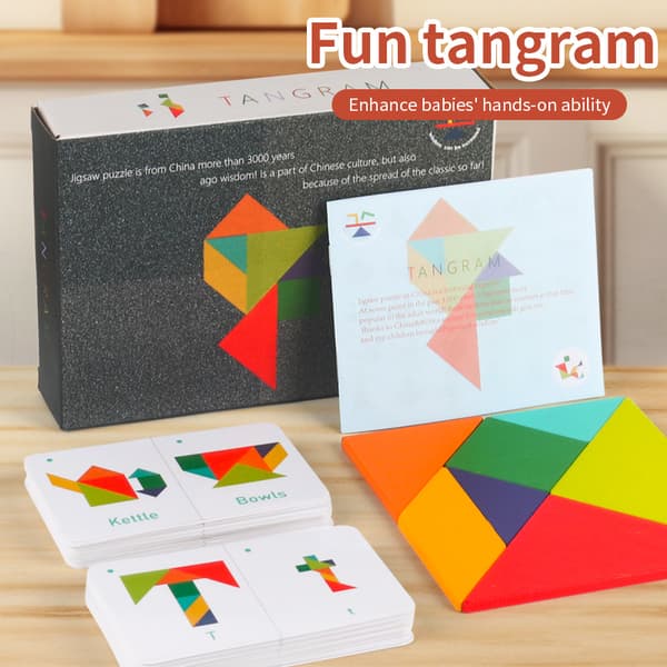 Fun Tangram Puzzle for Teaching, Early Learning Materials for Children, Educational 3D Geometric Shape Puzzle for DIY