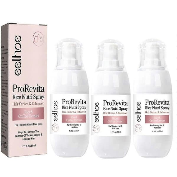 3x EELHOE ProRevita Ris Næringsspray Hår Mørkere & Forbedrer Kaffeekstrakt 50ml