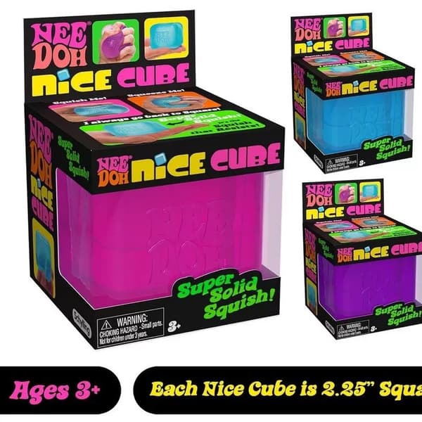 Schylling Needoh Nice Cube Sensorisk Leketøy - Stresslindrende Kube (Rosa)
