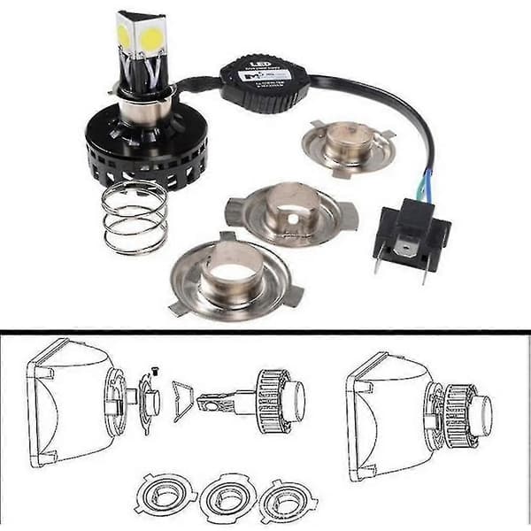 H4 Forlygte SMD 360 LED Pære Forlygte Til Harley Motorcykel
