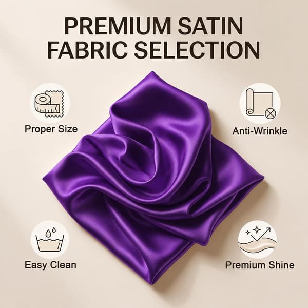 Satintyg, metervara, av polyester, 140 x 200 cm, satintyg, marinblå Djupviolett 140X200cm