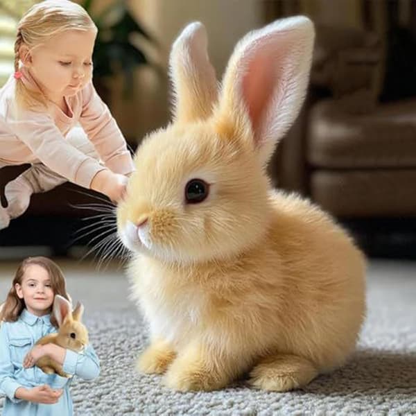 Interactive Rabbit Plush Toy, Realistic Hopping Rabbit Toy Interactive Rabbit Toy for Easter, Electric Rabbit Toys (Brown) High Quality (Easter)