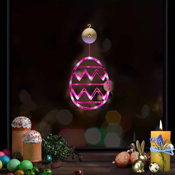 Easter Egg Suction Cup String Lights Battery Operated Decorative Lights for Home Bedroom