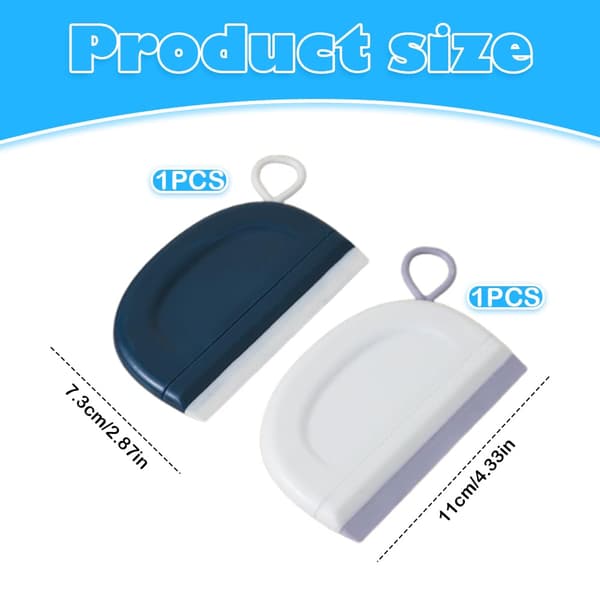 2x Shower Squeegee Small Scraper Car Windshield Scraper Mini Flexible Silicone Squeegee for Shower Doors Windows Glass Bathroom and Kitchen Cleaning