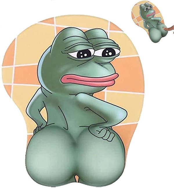 3D Pepe Sad Frog Musemåtte Sjov Silikone Musemåtte Håndledsstøttepude