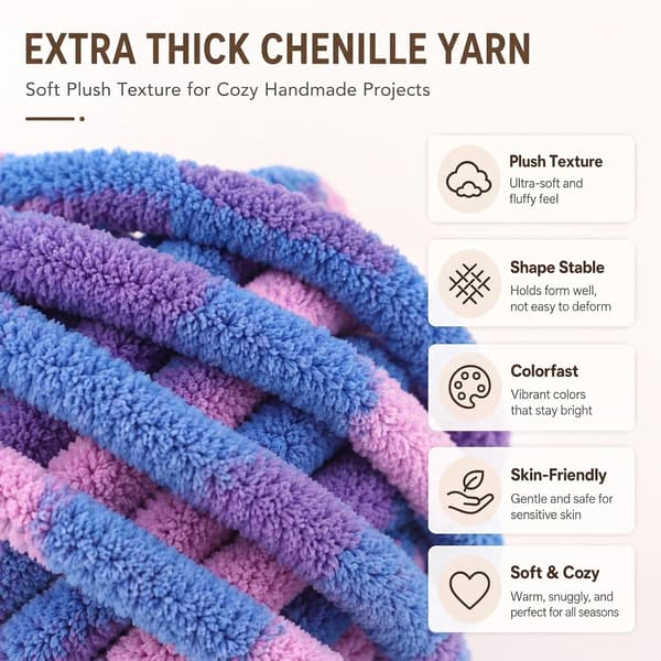 Chunky garn för handstickning, 2 stycken 500 g chunky garn, blåbär Blåbär 2 stycken