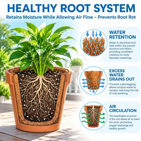 Kokosmåtte 100 % biologisk vinterbeskyttelse til planter, kuldebeskyttelse (25 cm x 2 m)