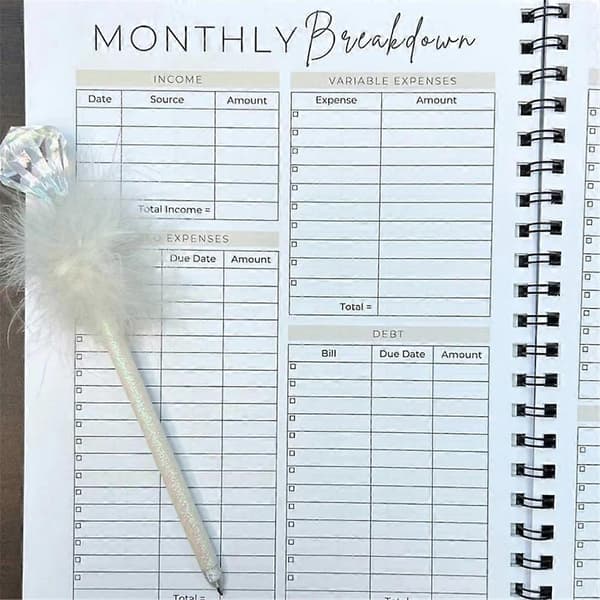 Odatum 12 Month Budget Planner, Budget with Bill Organizer and Expense Tracker