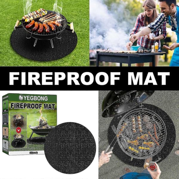 Brandsäker matta Högtemperaturskydd Flamskyddad Picknickmatta Utomhus Camping Grillmatta Eldstad Brandsäker Matta