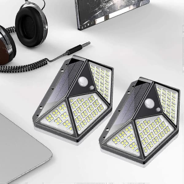 Utomhus solcellslampa 162 lysdioder 2-pack rörelsesensor utomhus solcellslampor