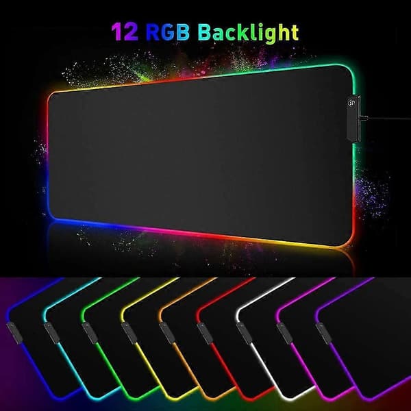 Musemåtte 900 X 400 Mm Rgb Gaming Musemåtte Xxl Led Skrivebordsmåtte Musemåtte Stor Gave