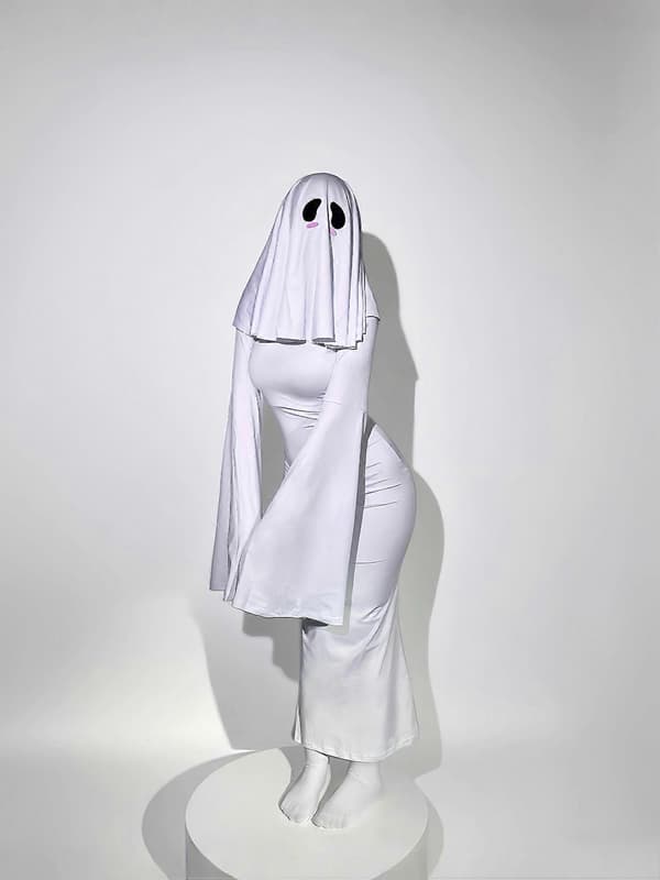 Halloween & Scenespil Hvid Spøgelse Cosplay Kjole til Kvinder White 5XL