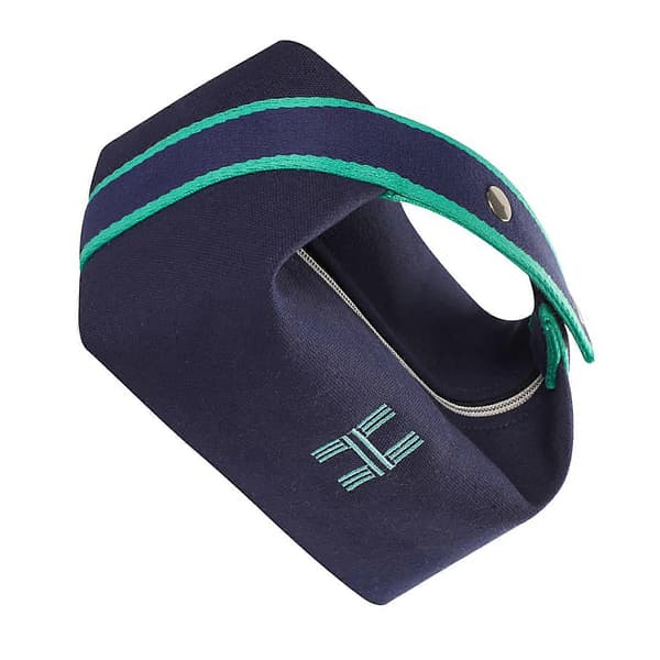 Portable Makeup Waterproof Soft Canvas Large Capacity Cosmetic Bag with Handle for Blue