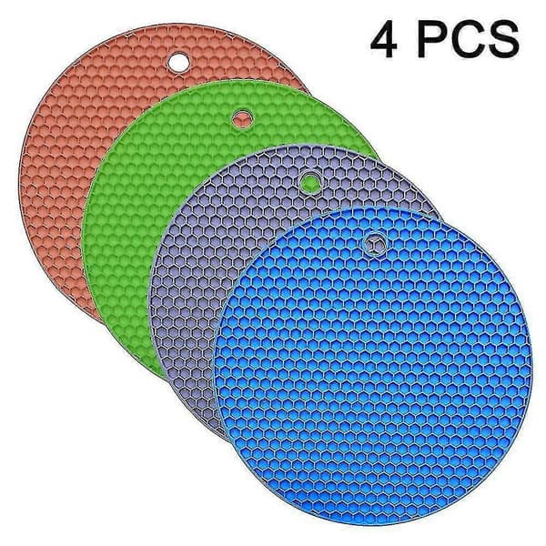 4 stk silikonunderlegg bikakematte, vanntett bordmatte