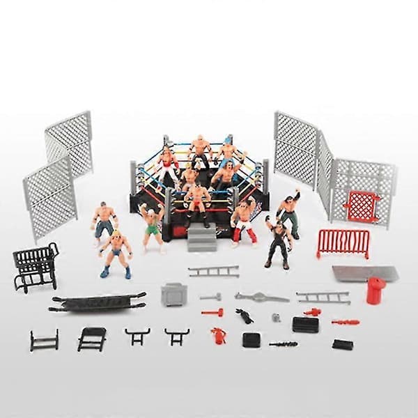 Wrestling Figures with Realistic Accessories - Fun Miniature Figures for Action-Packed Wrestling Matches