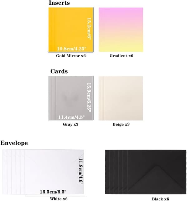 Insert Cards for Cricut Joy – 12-pack DIY craft set with cards, inserts, envelopes – DIY card making kit 4