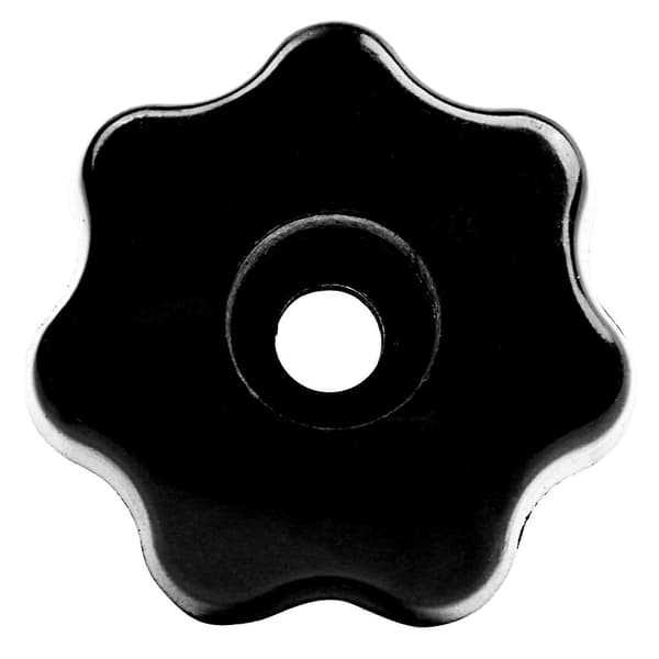 10 stk. sorte stjernegreb, indvendigt gevind diameter 8mm, hoveddiameter 40mm Silver& black