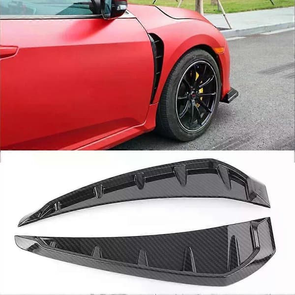 2 stk Bil Haigitter Luftstrøm Sideventil Utvendig Grilldekorasjon For Honda Civic 2016 2017 2018 2019 ABS Plast Karbonfiber