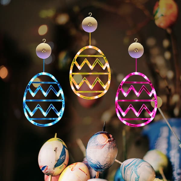 Easter Egg Suction Cup String Lights Battery Operated Decorative Lights for Home Bedroom