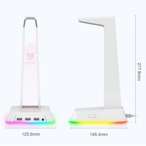 ONIKUMA ST-2 RGB-belysning Hodetelefonholderstativ White